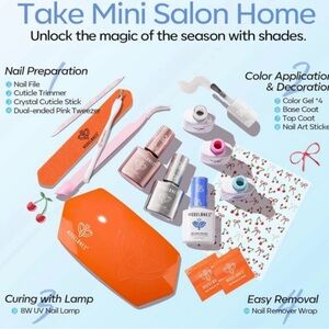 Modelones Mini Salon Gel nail Kit UV nail lamp